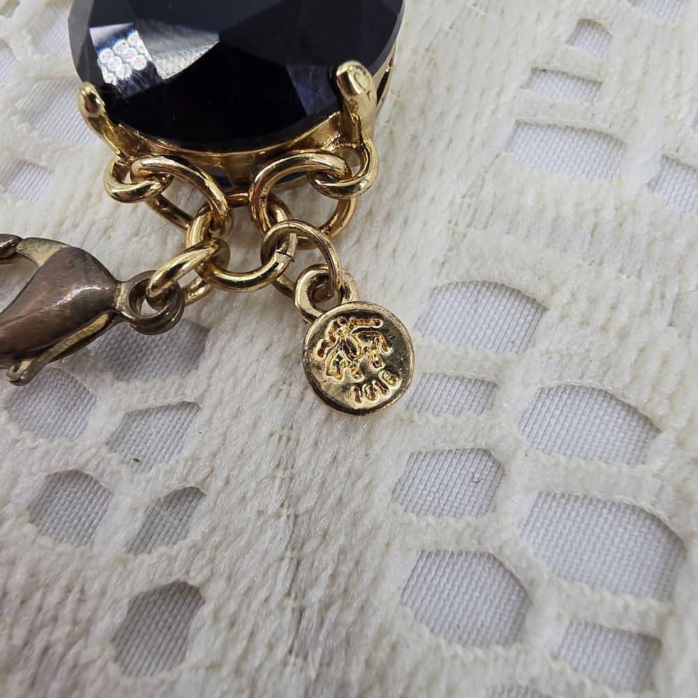 Brooks Brothers Blue Glass Necklace Set Bracelet Earrings Gold tone Classic - Picture 10 of 10